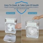 Portable Mini Air Cooler | 7-Color LED | Personal Cooling Fan